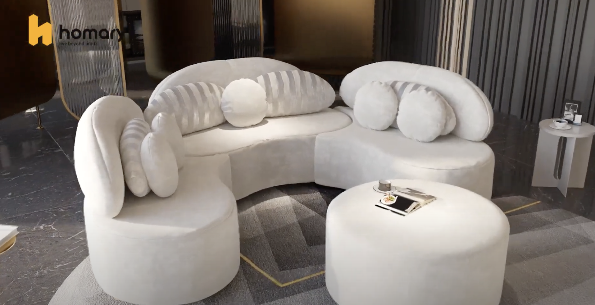 homary white furniture set