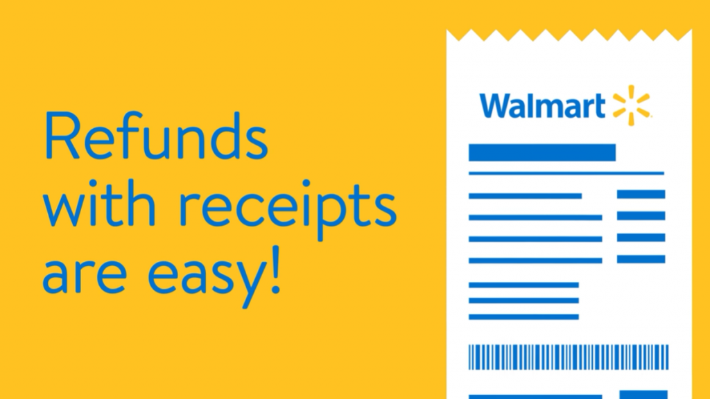 refund with receipts are easy walmart ilustration