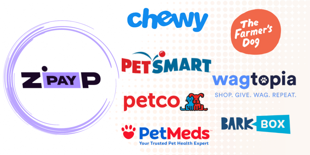 Zip Pay and pet Stores Logos illustration 